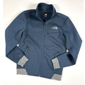 The North Face Men's Jacket Size Small Thermal 3d Knit Zip Up Blue Grey Coat